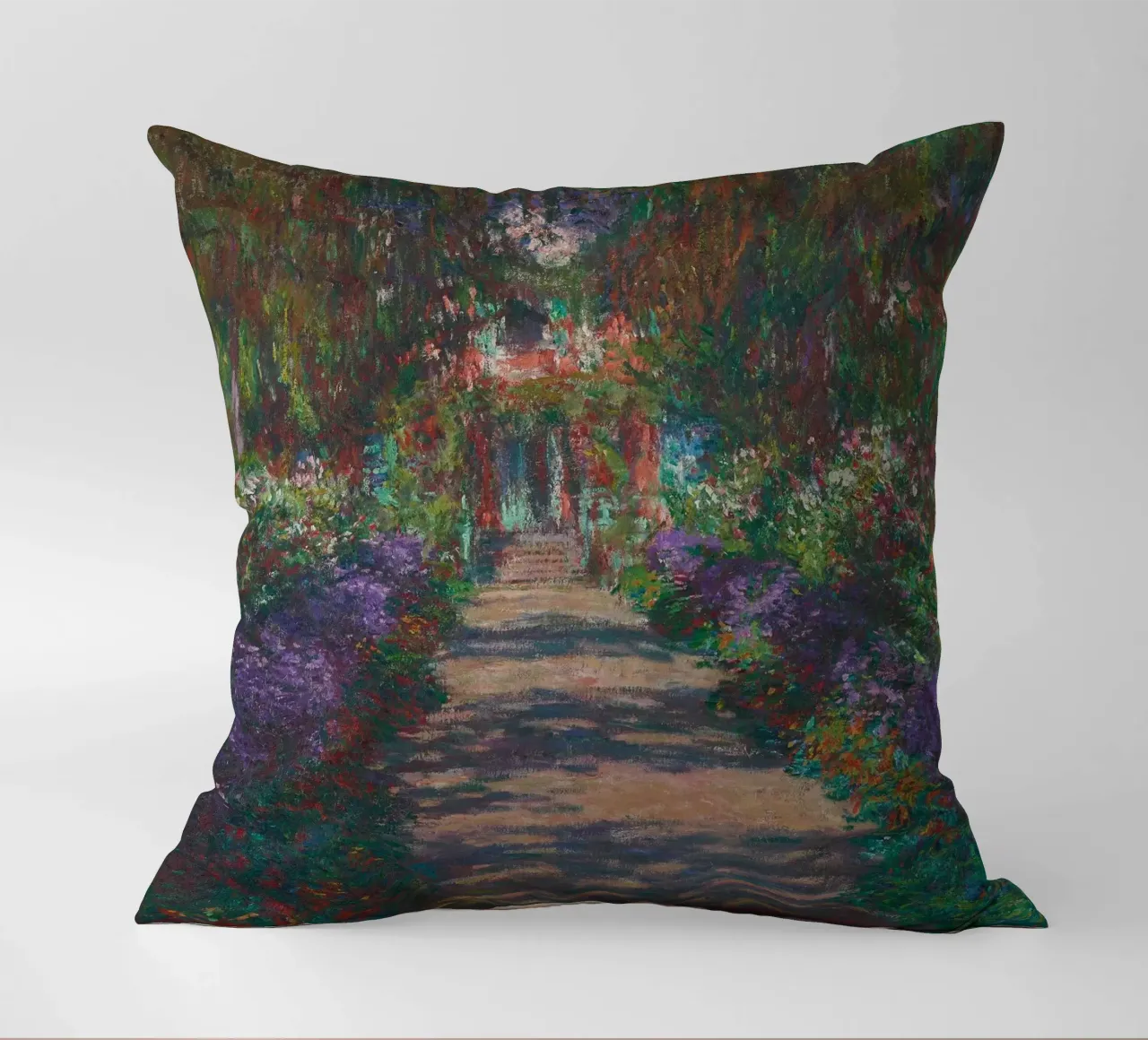 Claude Monet - Un viale nel giardino di Monet a Giverny (1902) cuscino da Wirla