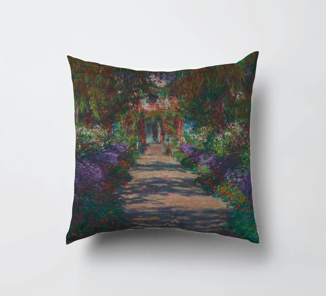 Claude Monet - Un viale nel giardino di Monet a Giverny (1902) cuscino da Wirla