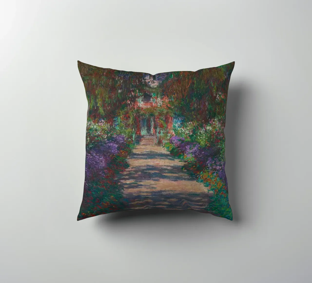 Claude Monet - Un viale nel giardino di Monet a Giverny (1902) cuscino da Wirla
