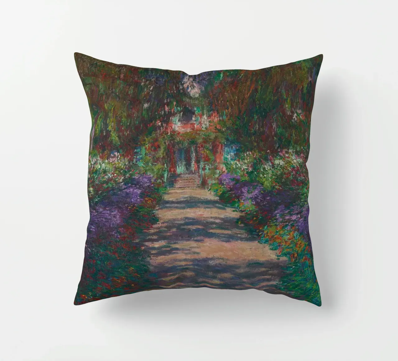 Claude Monet - Un viale nel giardino di Monet a Giverny (1902) cuscino da Wirla