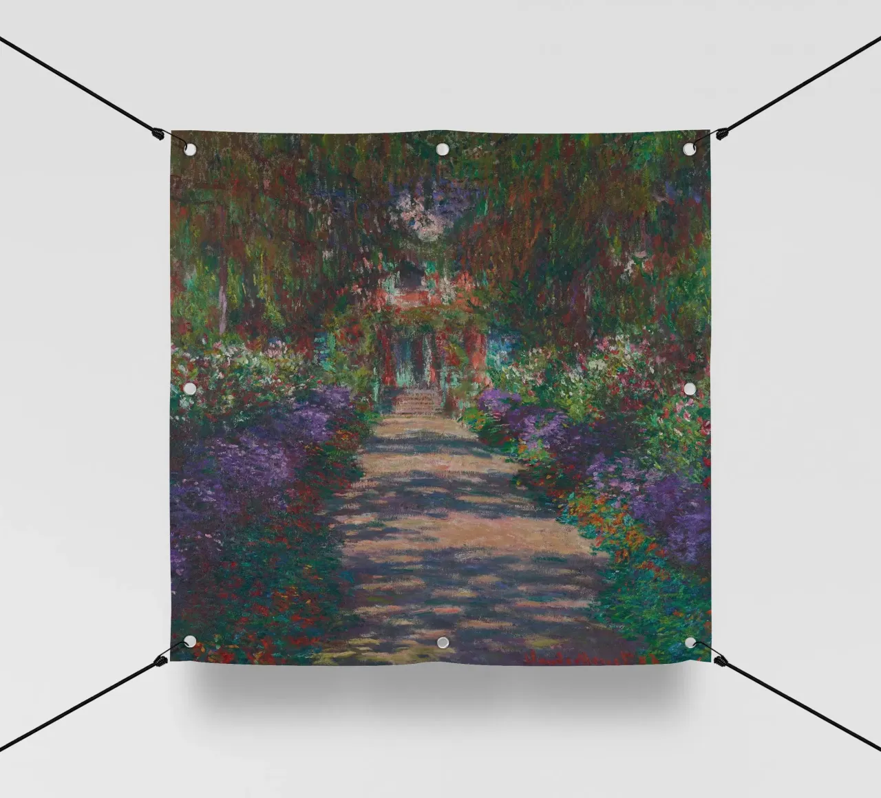 Claude Monet - Un viale nel giardino di Monet a Giverny (1902) telo in pvc da Wirla