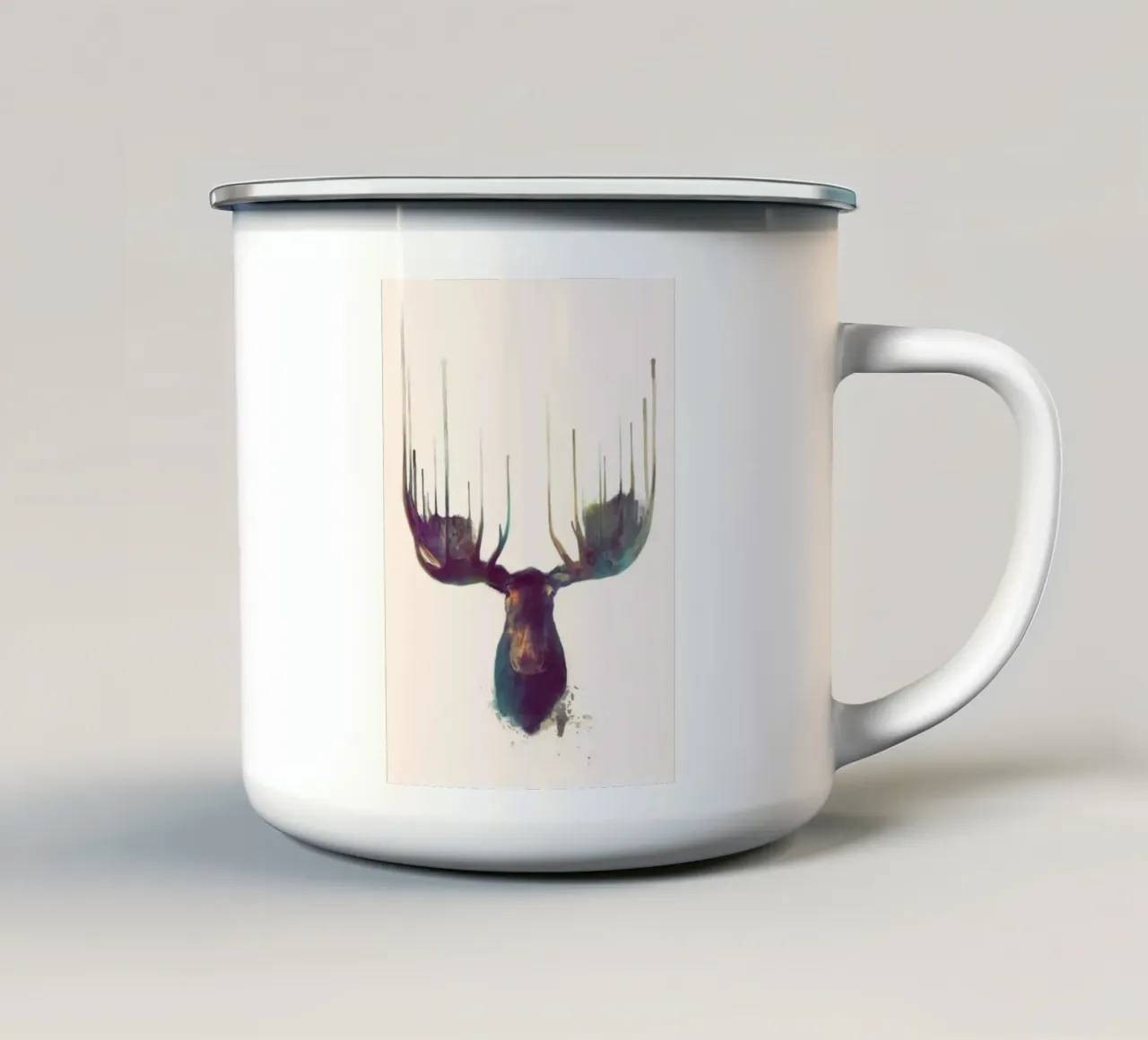 amy hamilton testa d'alce tazza in smalto da komo store
