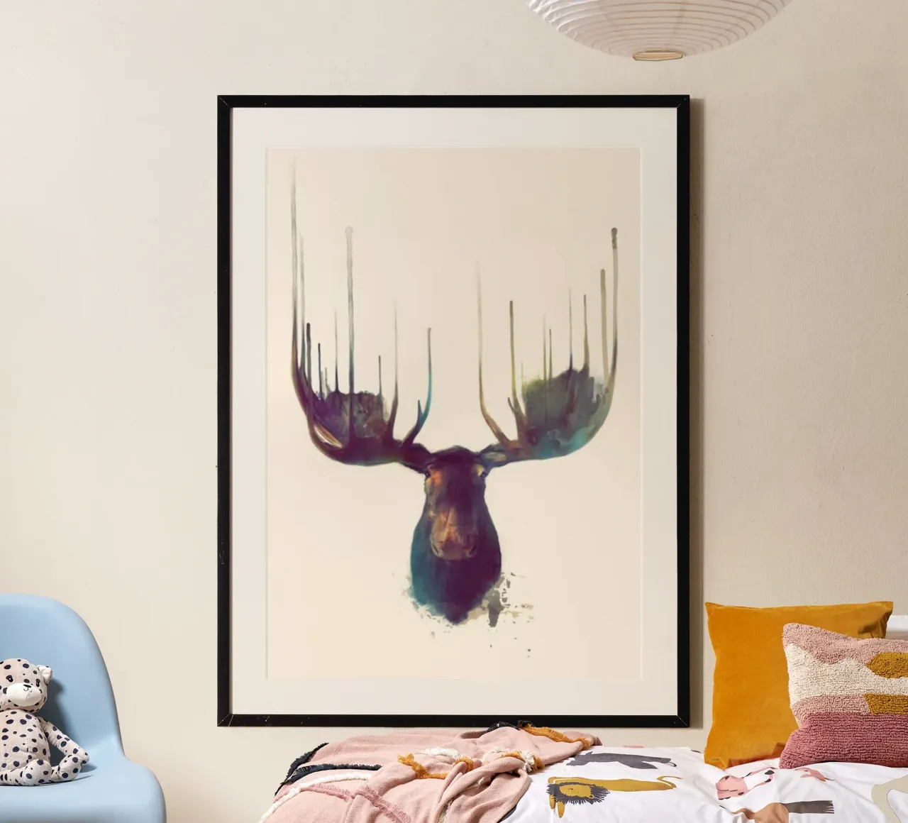 amy hamilton testa d'alce poster con telaio in plastica da komo store