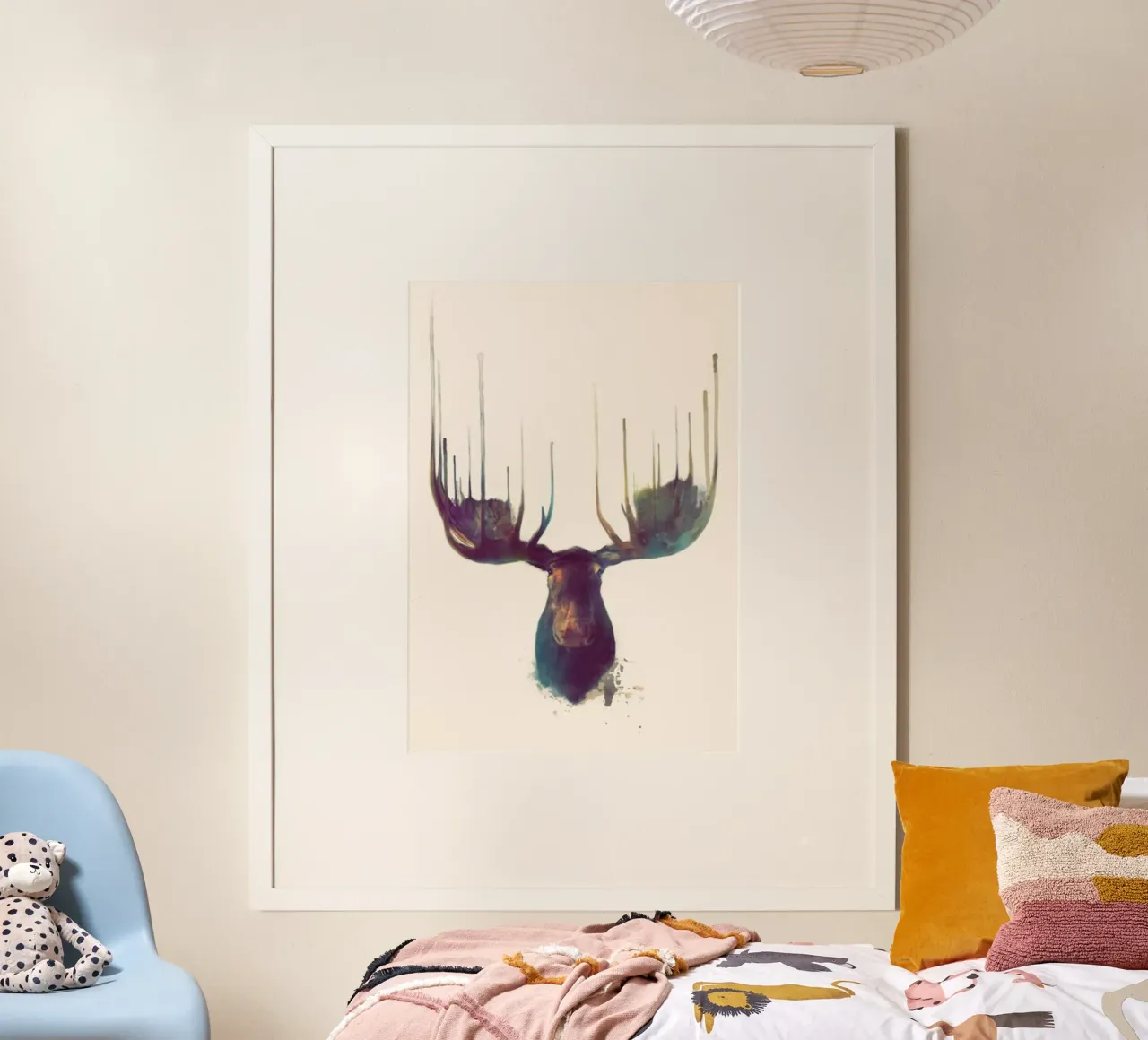 amy hamilton testa d'alce poster con telaio in plastica da komo store