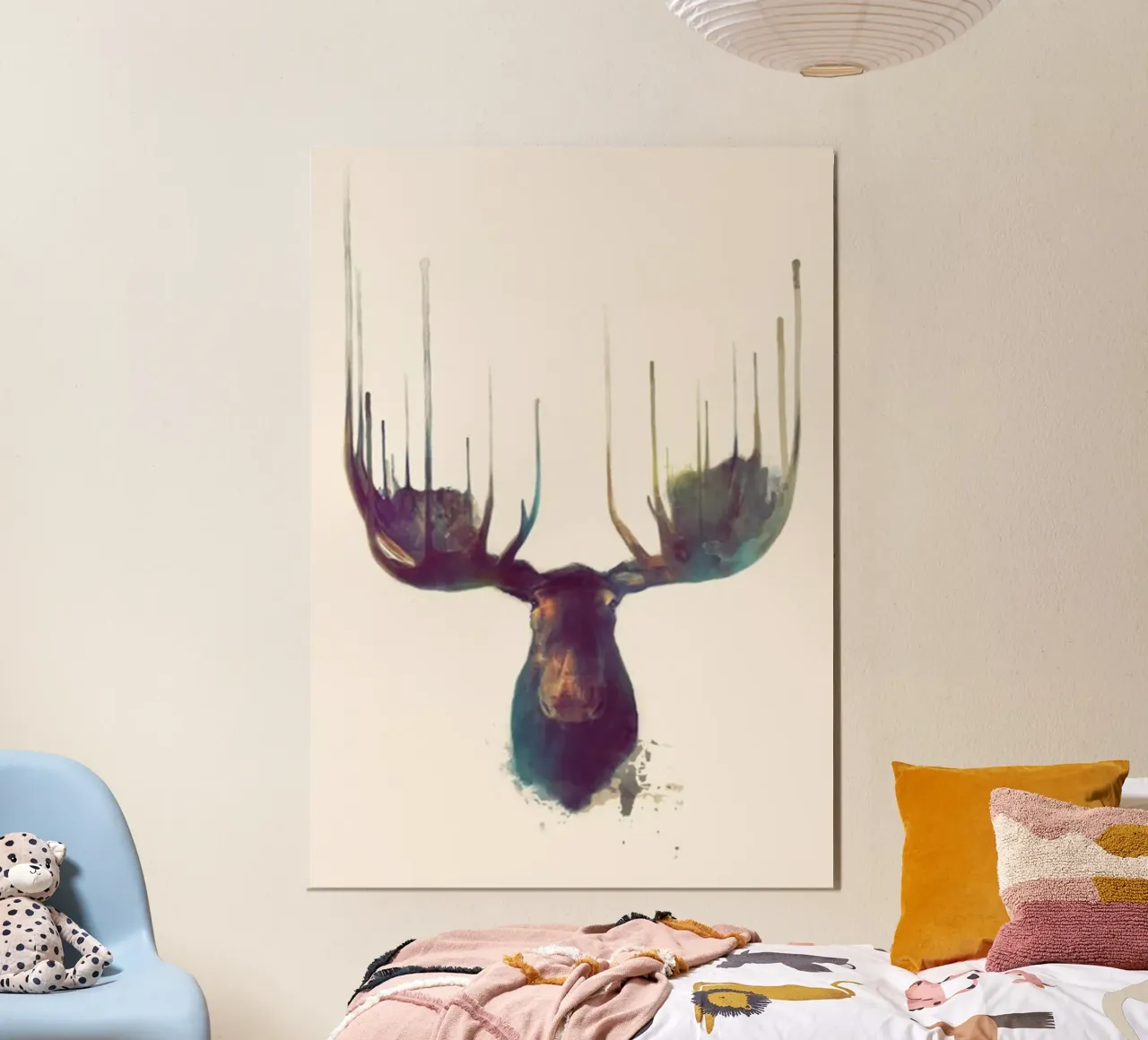 amy hamilton testa d'alce poster con telaio in plastica da komo store