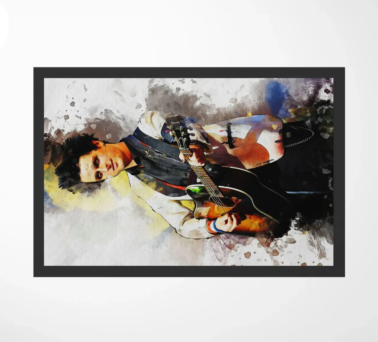 Smudge of Portrait Billie Joe Armstrong doormat by Gunawan Rb
