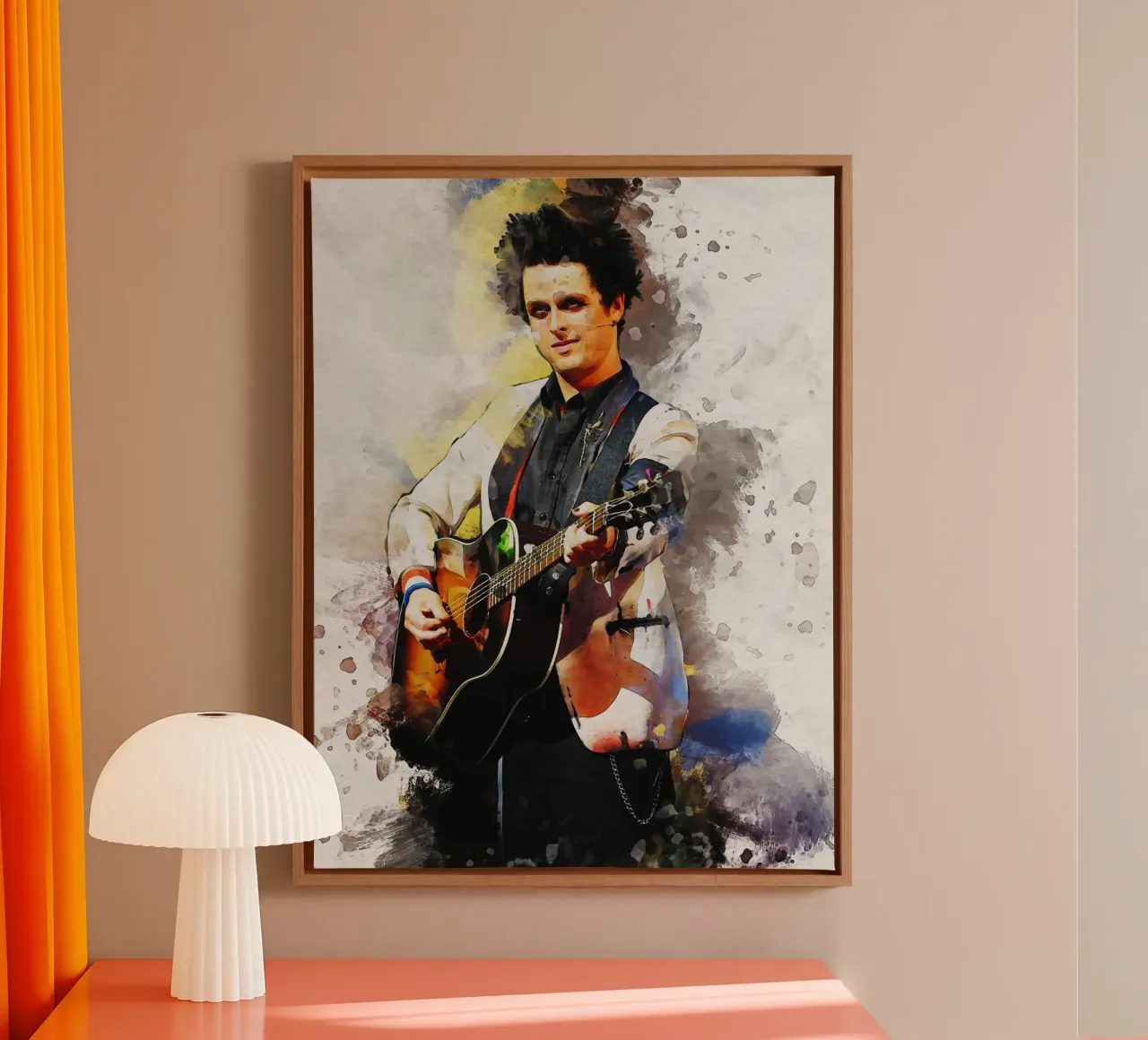 Mancha de retrato Billie Joe Armstrong lienzo de Gunawan Rb
