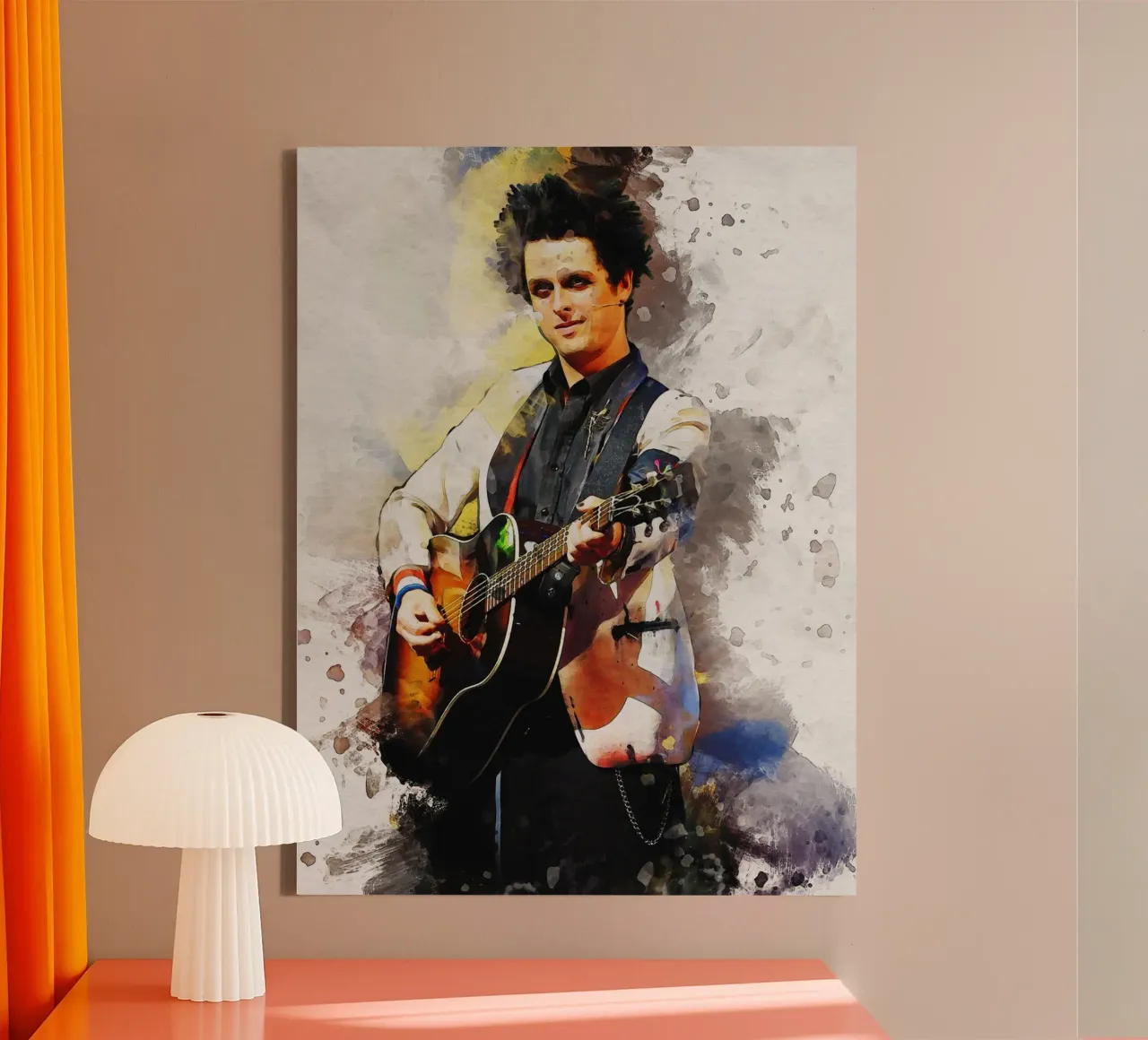 Mancha de retrato Billie Joe Armstrong lienzo de Gunawan Rb