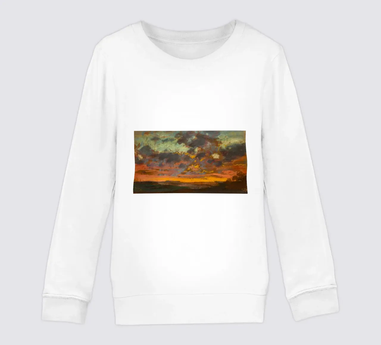 Claude Monet - Puesta de sol (hacia 1868) sudadera para niño de Wirla