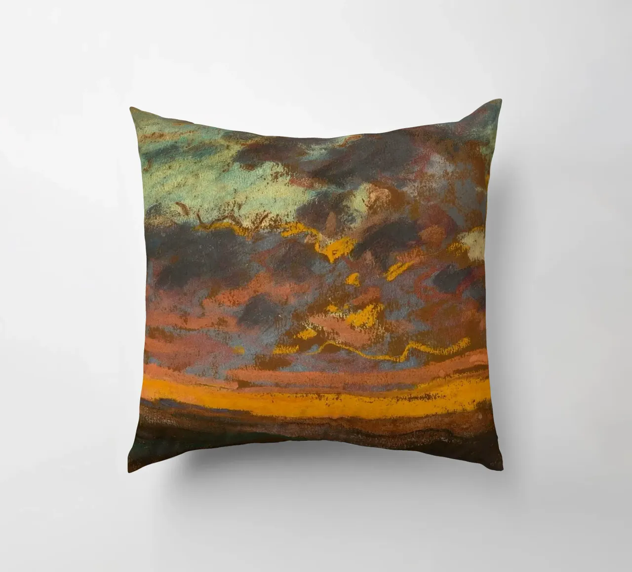 Claude Monet – Sunset (circa 1868) cuscino da Wirla