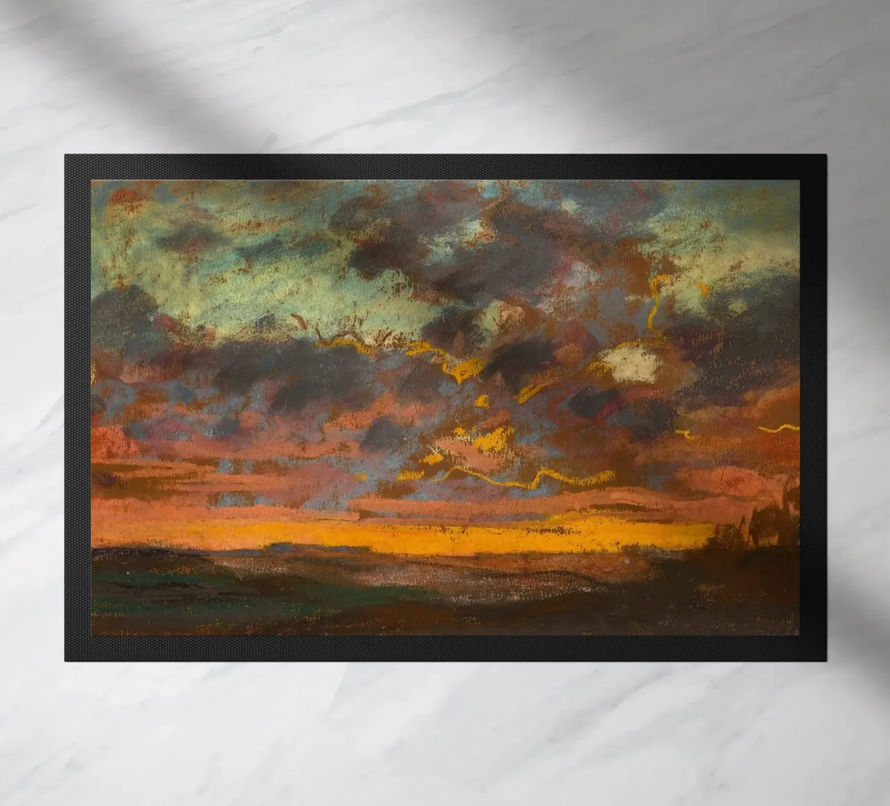 Claude Monet – Sunset (circa 1868) zerbino da Wirla
