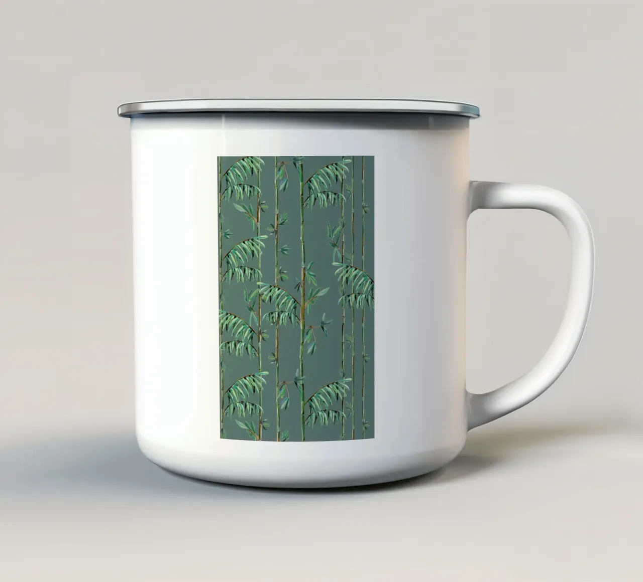 Bamboo Leaves Aquamarijn tazza in smalto da Femke Zwaan