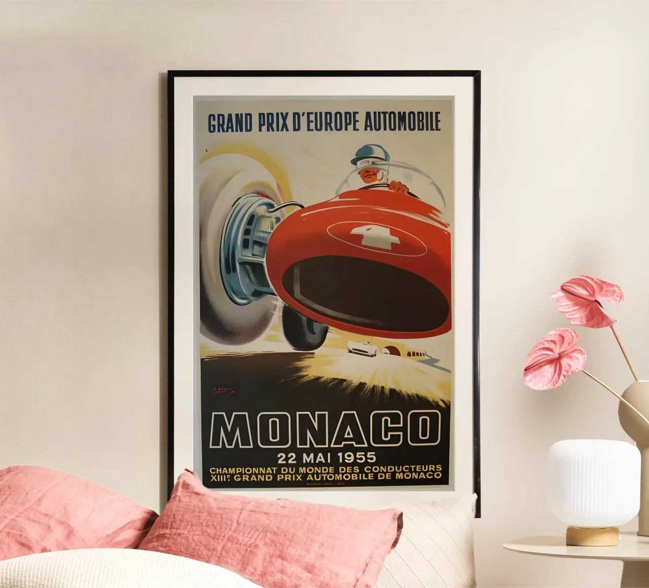 Grand Prix d'Europe Automobile Monaco poster met kunststof frame van AUTOSHOOT