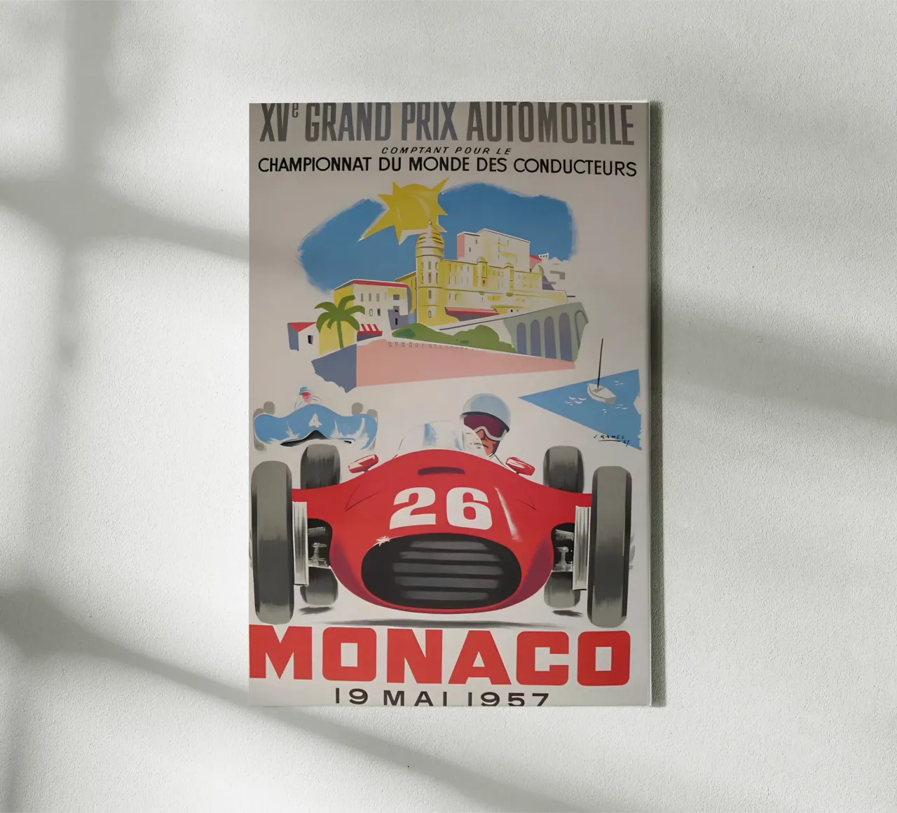 Grand Prix Automobile Monaco Championnat Leinwand mit Schattenfugenrahmen von AUTOSHOOT