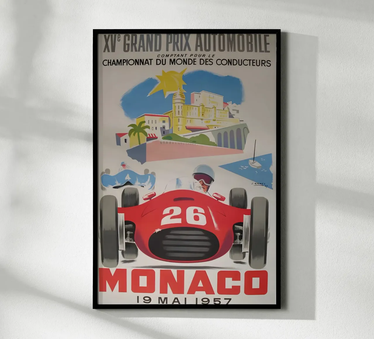 Campionato del Gran Premio automobilistico di Monaco poster con telaio in alluminio da AUTOSHOOT