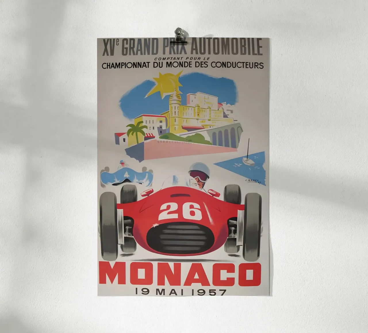 Campionato del Gran Premio automobilistico di Monaco poster con telaio in alluminio da AUTOSHOOT