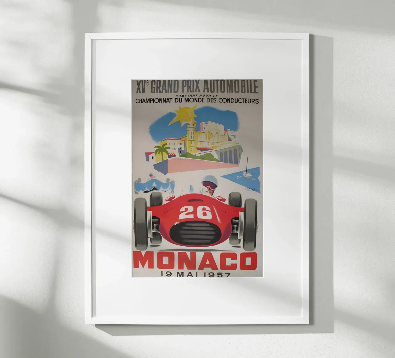 Campionato del Gran Premio automobilistico di Monaco poster con telaio in alluminio da AUTOSHOOT