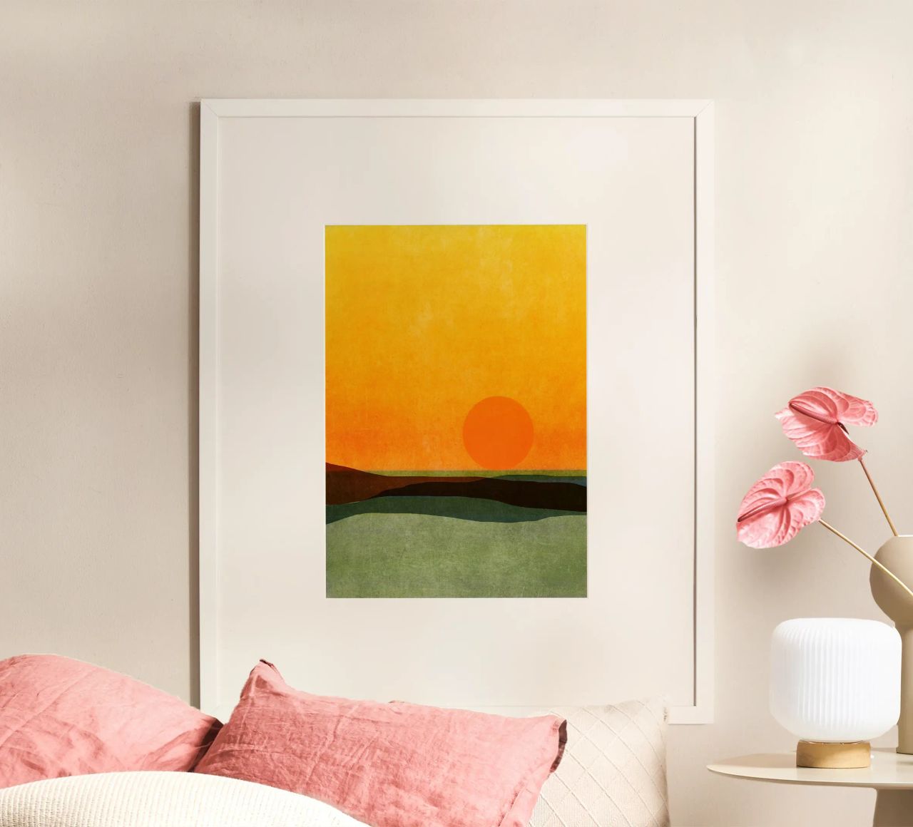 sun horizon landscape sunset sunrise abstract poster by Jhon W Caquimbo