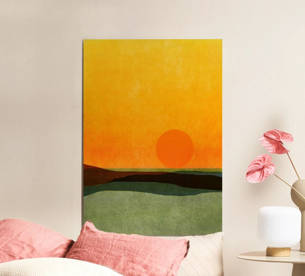 sun horizon landscape sunset sunrise abstract poster by Jhon W Caquimbo