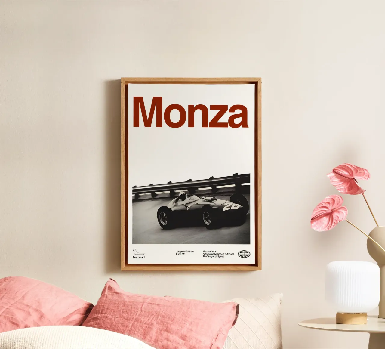 Grand Prix Monza Formula 1 tela con Cornice a cassetta da AUTOSHOOT