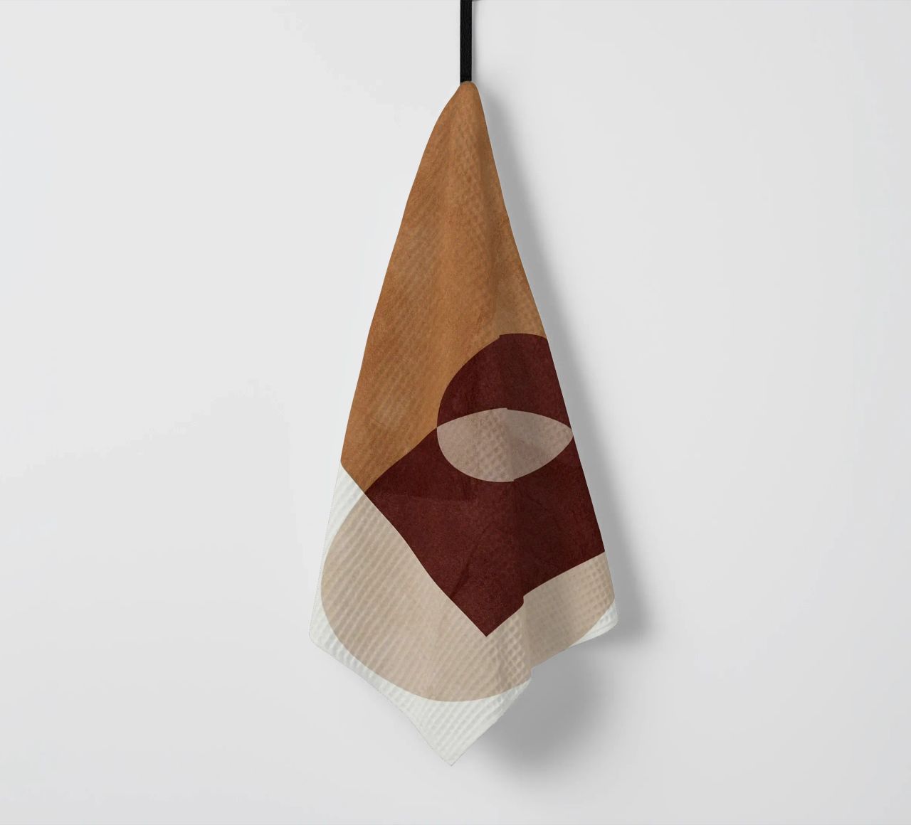 forme geometriche cerchi rettangoli linee forme sovrapposte canovaccio da cucina da Leslie Anne Kriz