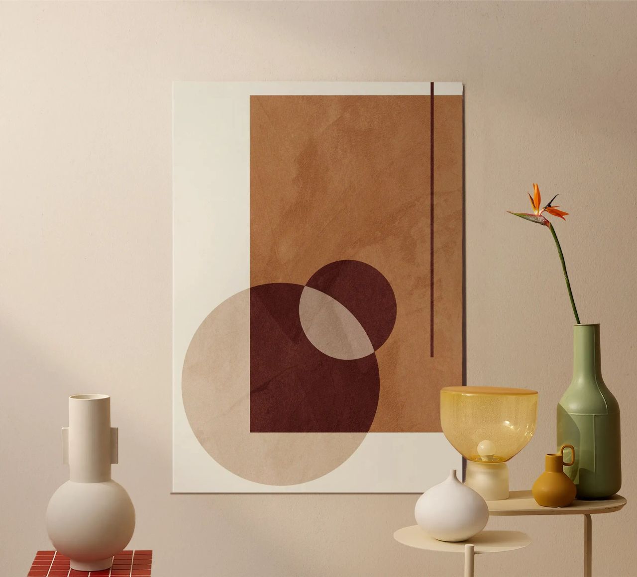 forme geometriche cerchi rettangoli linee forme sovrapposte alluminio dibond da Leslie Anne Kriz