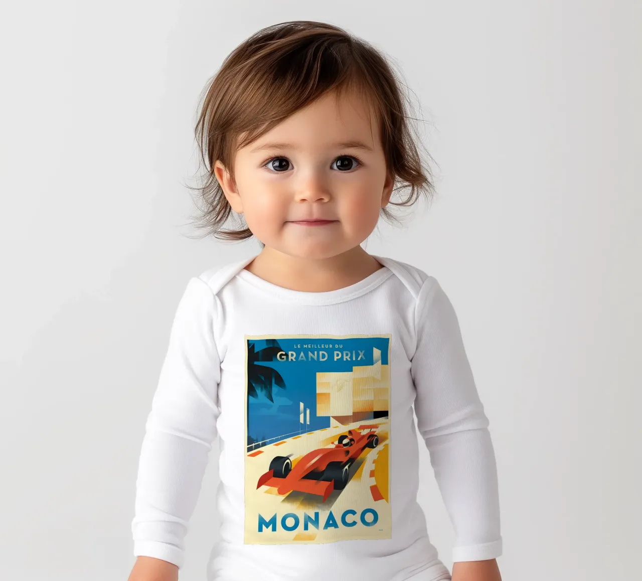 Monaco Grand Prix long-sleeve baby romper by AUTOSHOOT
