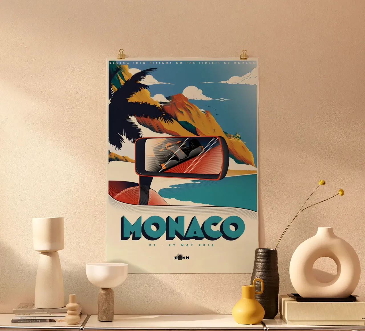 Viaggio d'epoca a Monaco poster con telaio in plastica da AUTOSHOOT