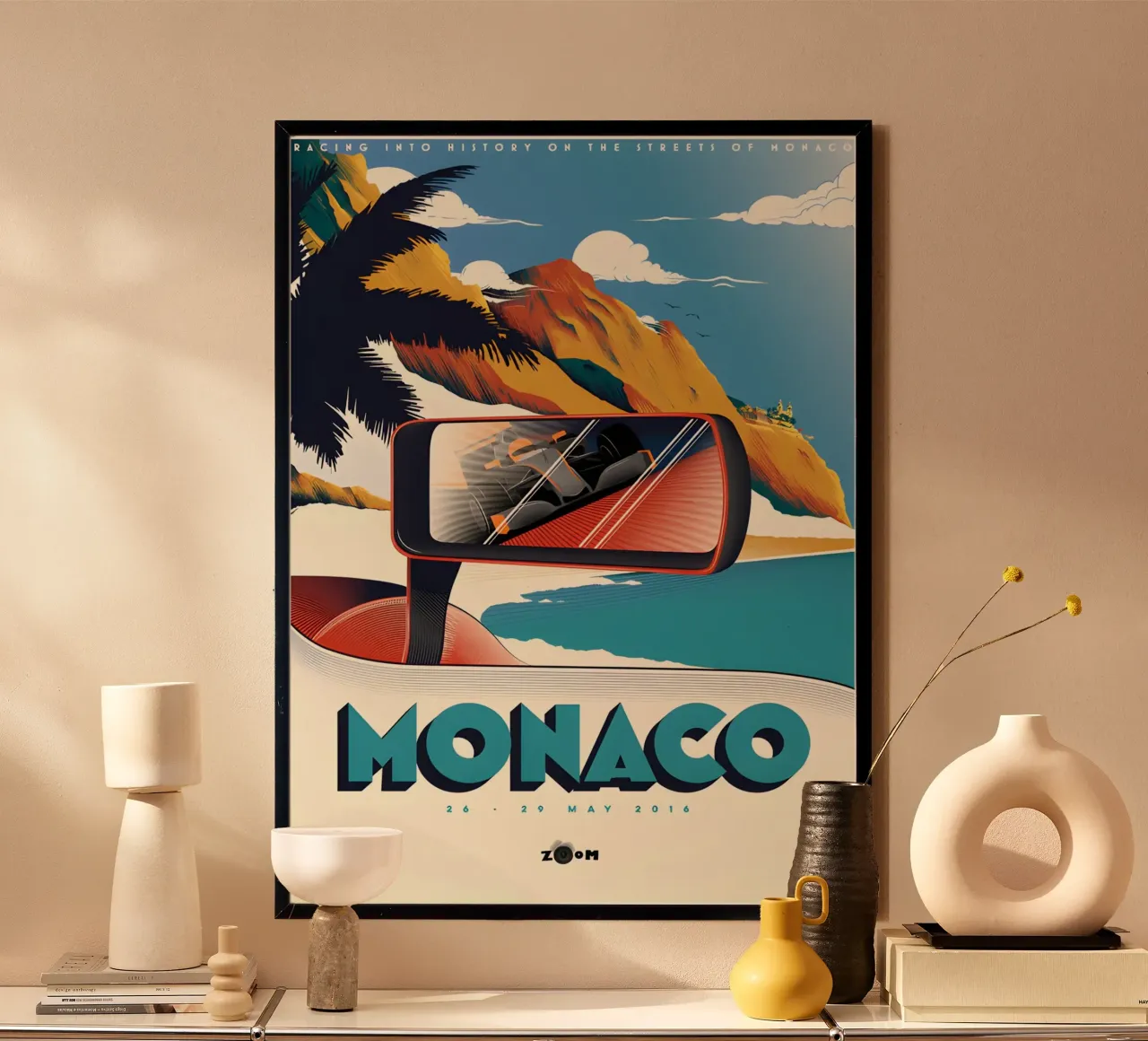 Viaggio d'epoca a Monaco poster con telaio in plastica da AUTOSHOOT