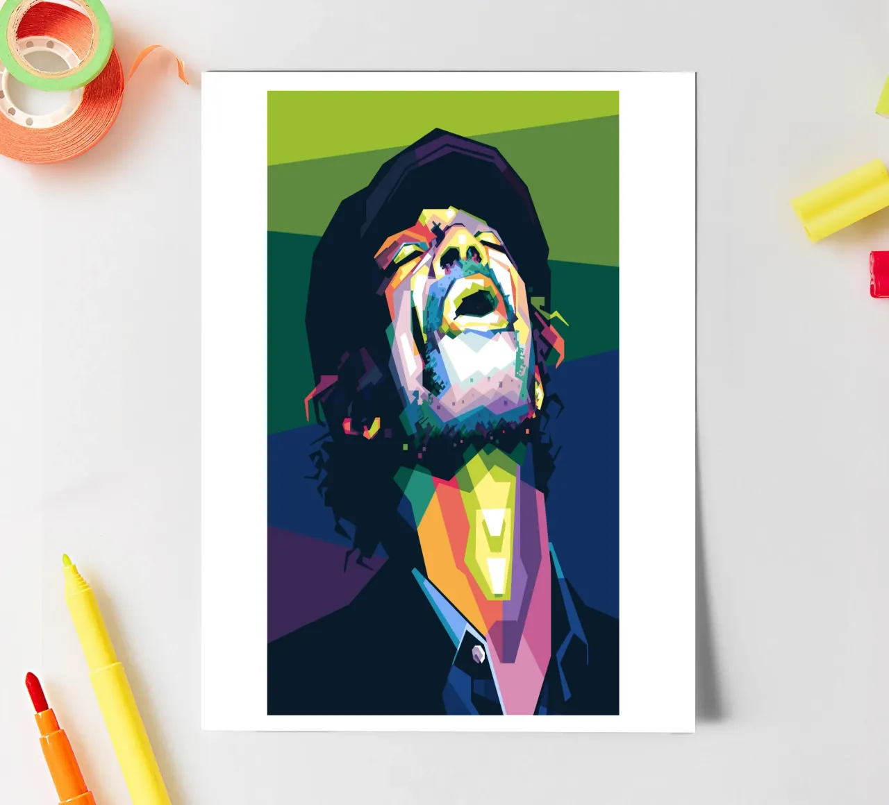 Gil Scott Heron Pop Art WPAP planche autocollant de Alkahfsmart