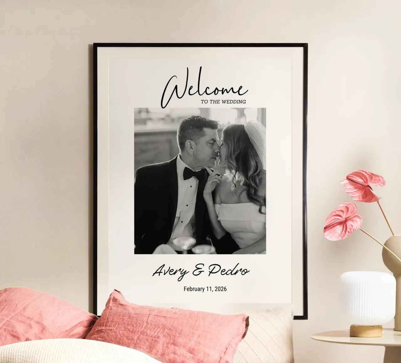 Personalize Wedding Photos poster with aluminum frame by NEWEST CUSTOM SHOP