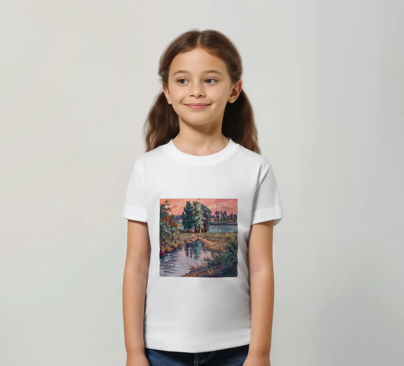 Serenità rustica del ruscello t-shirt bambini da Verve Pigments