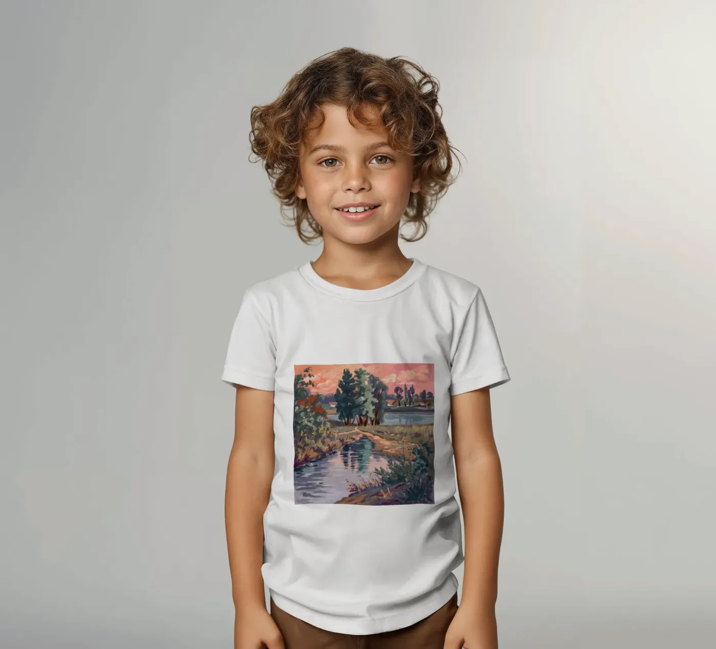 Serenità rustica del ruscello t-shirt bambini da Verve Pigments