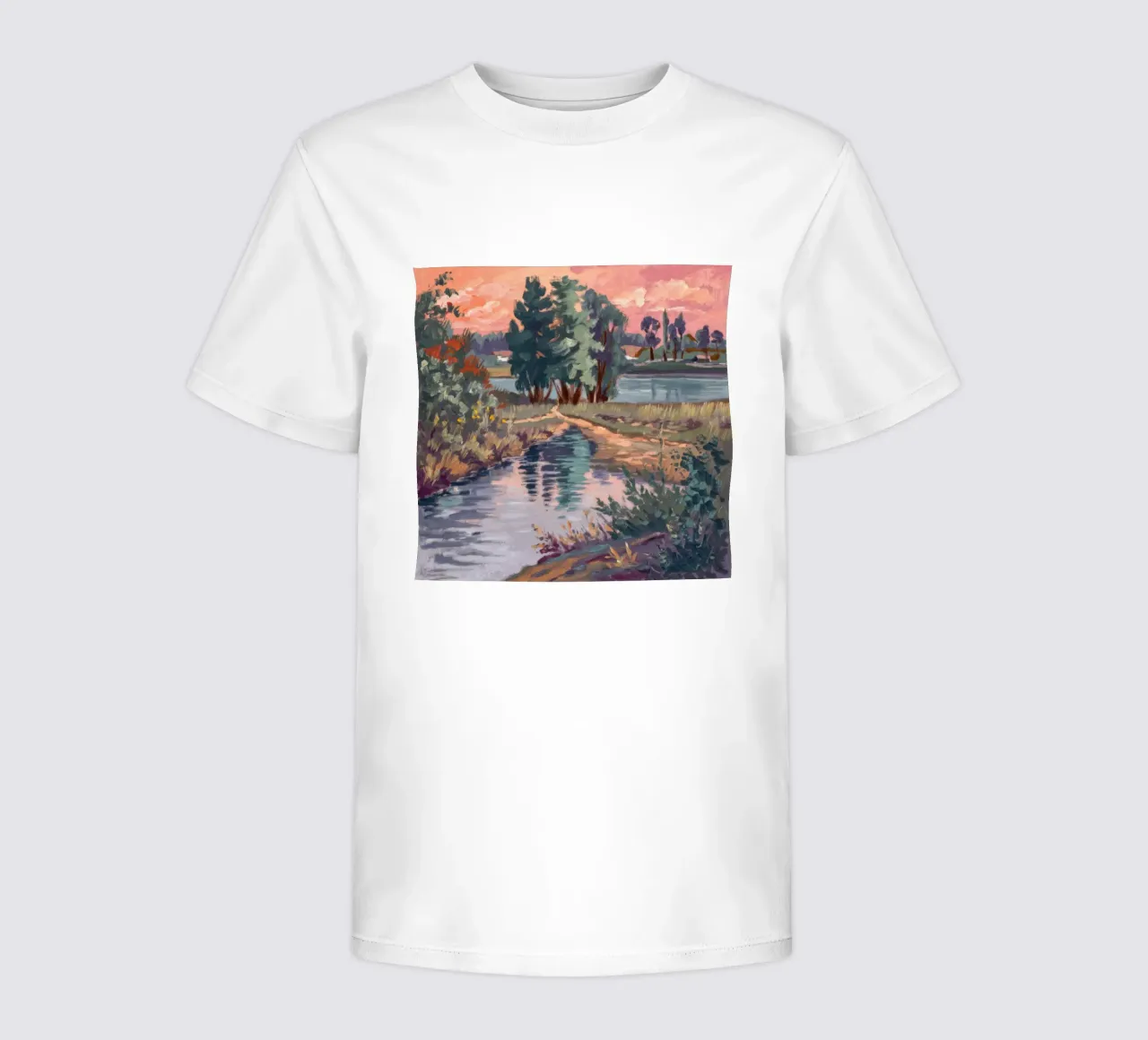 Rustic Stream Serenity kids t-shirt by Verve Pigments