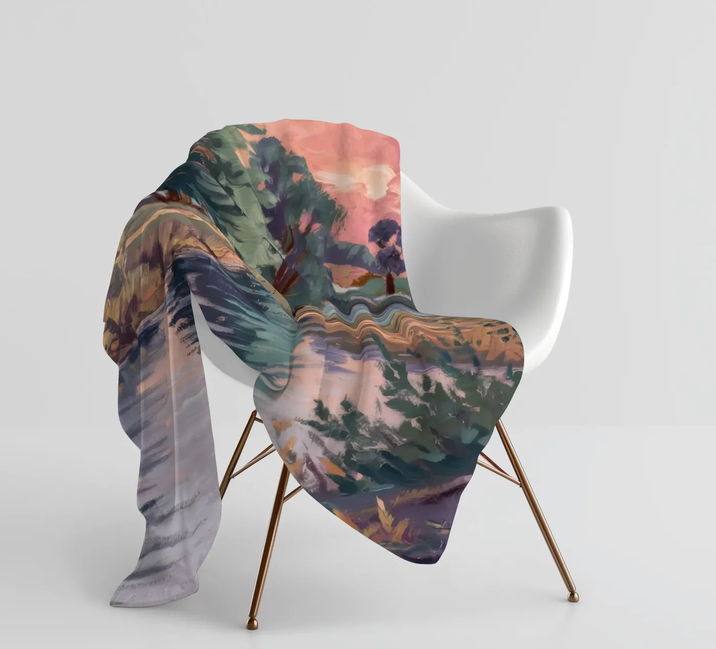 Rustic Stream Serenity fleece blanket by Verve Pigments