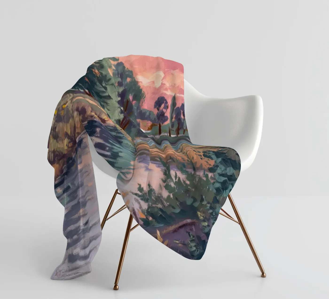 Rustic Stream Serenity fleece blanket by Verve Pigments