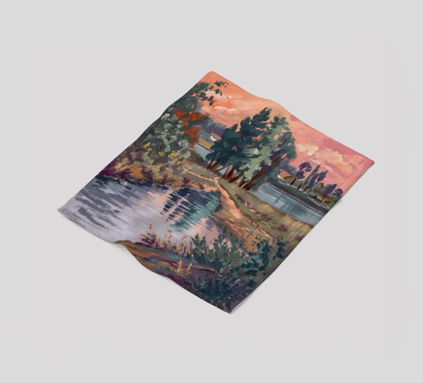 Rustic Stream Serenity fleece blanket by Verve Pigments