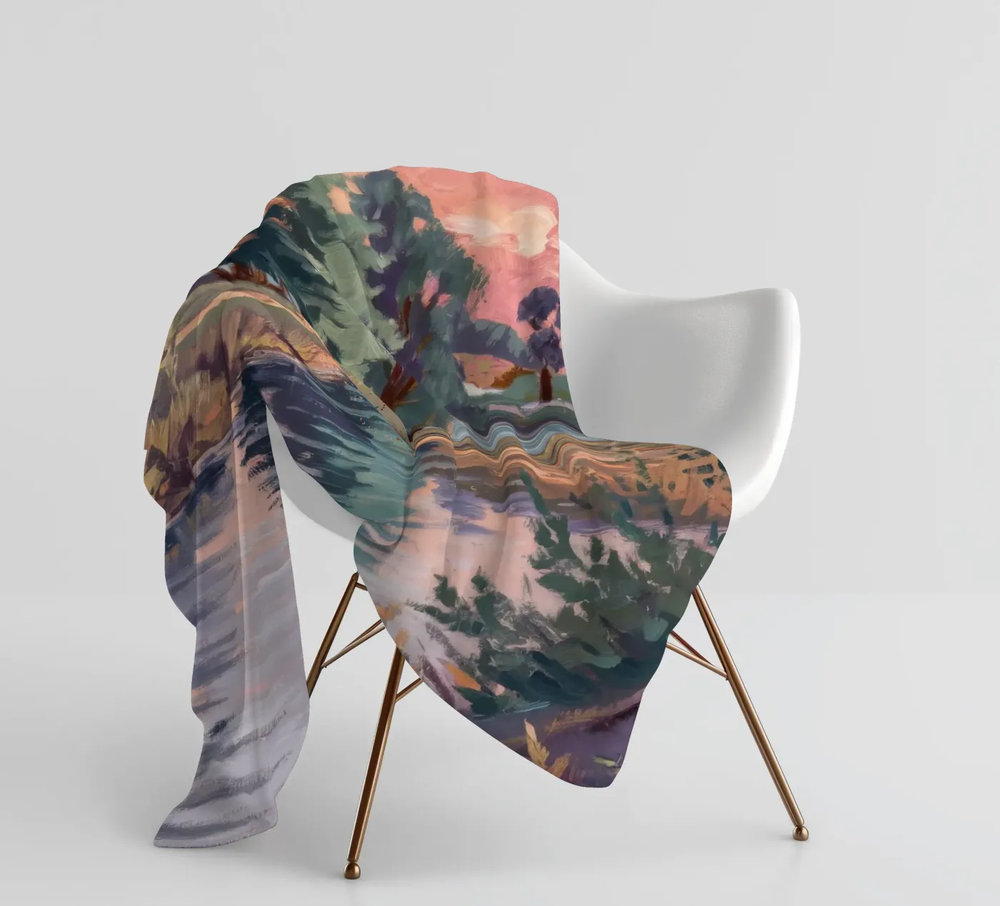 Rustic Stream Serenity fleece blanket by Verve Pigments