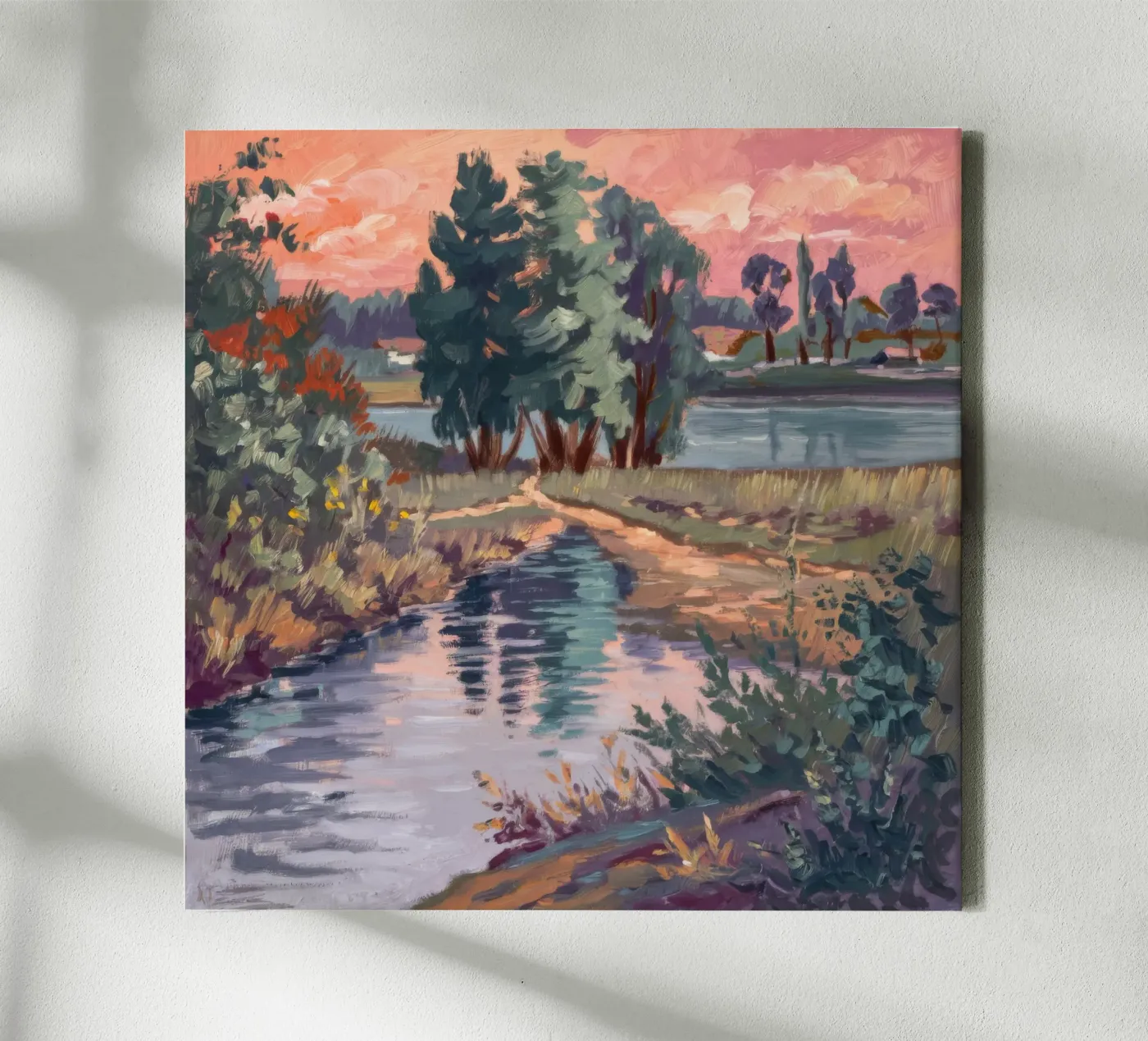 Rustieke stroomsereniteit canvas van Verve Pigments