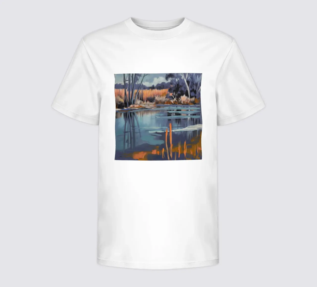 Marshland Twilight Glow kids t-shirt by Verve Pigments