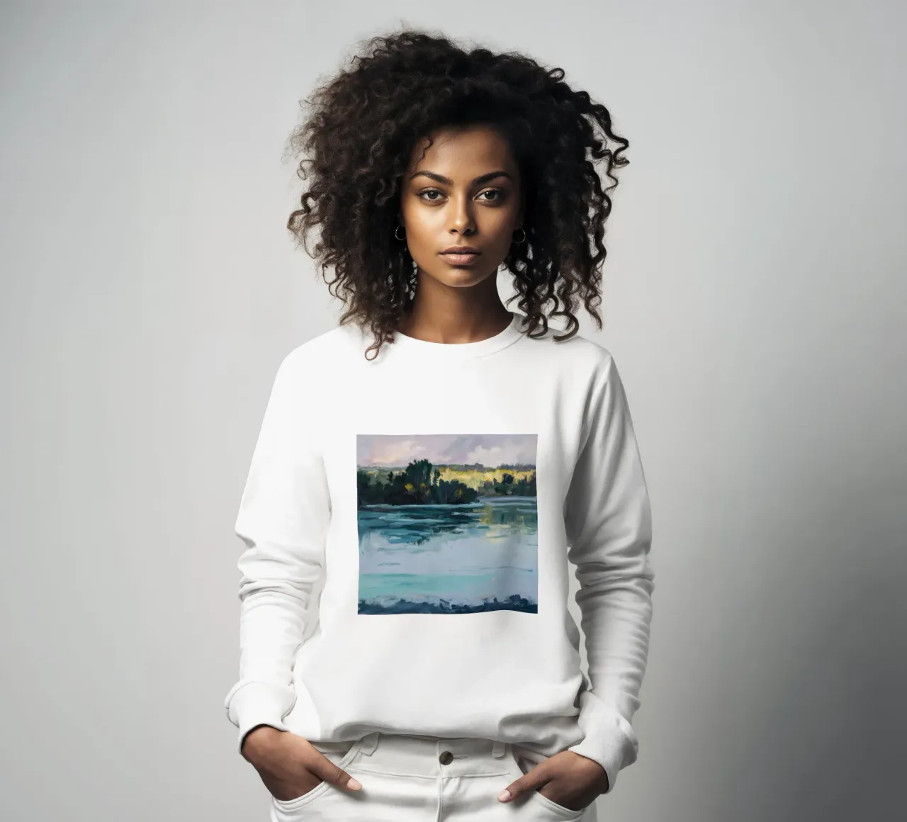 Misty River Calm sweatshirt by Verve Pigments