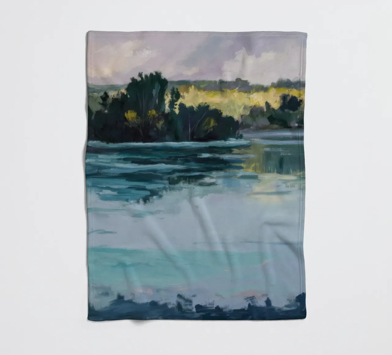 Fiume Nebbioso Calma coperta in pile da Verve Pigments