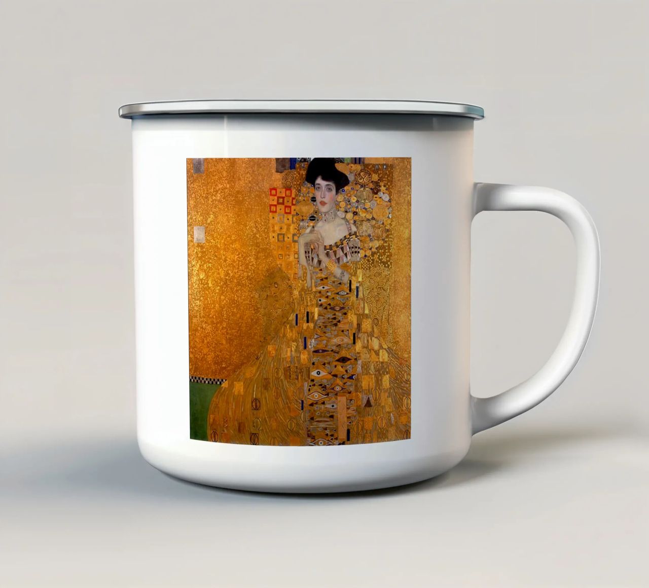 The Woman In Gold Klimt Emaille Tasse von venbeshop