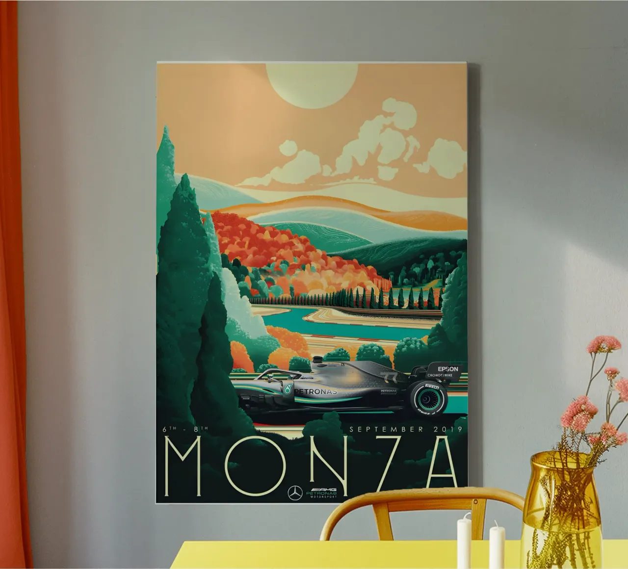 Monza Grand Prix tela con Cornice a cassetta da AUTOSHOOT