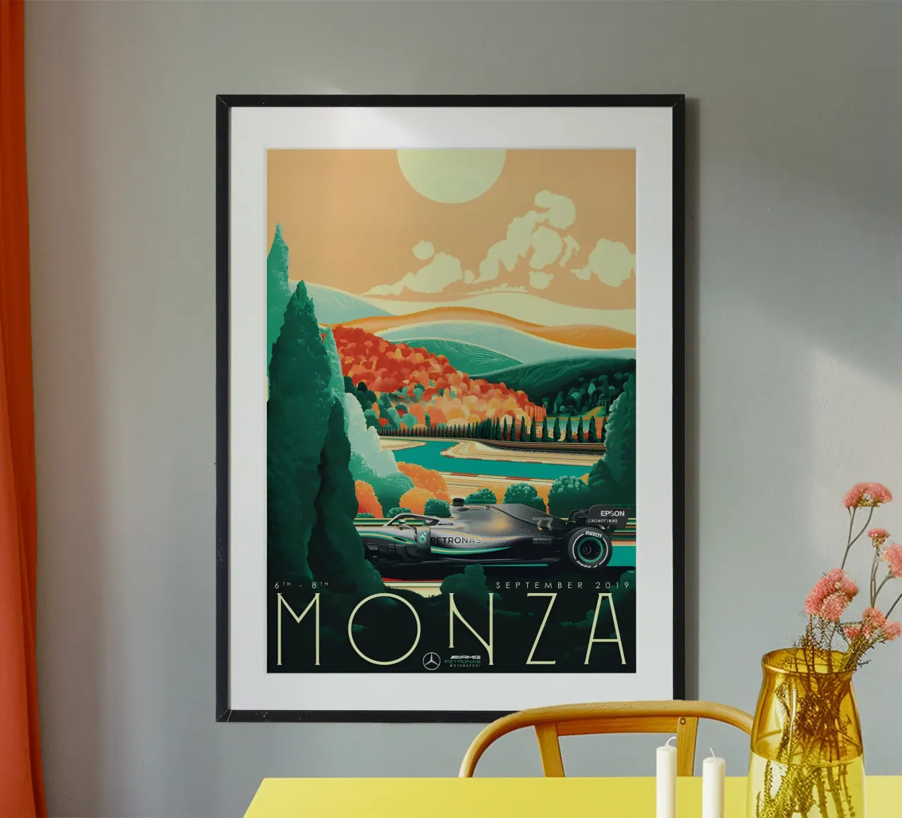 Monza Grand Prix poster con telaio in legno da AUTOSHOOT