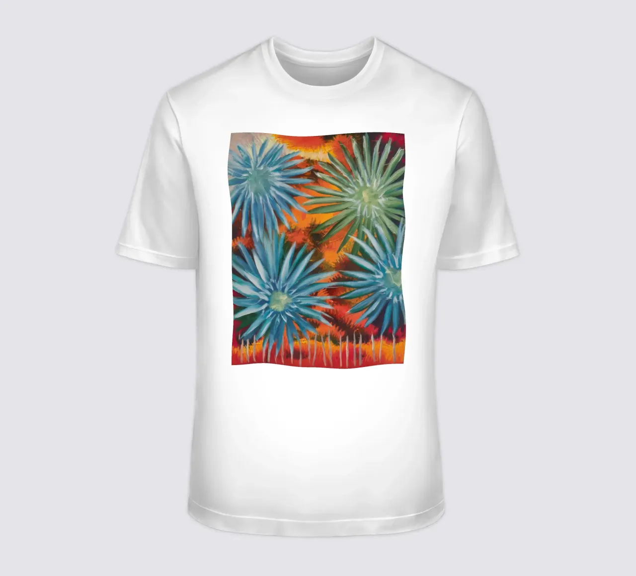 Explosieve bloemsymfonie t-shirt van Verve Pigments