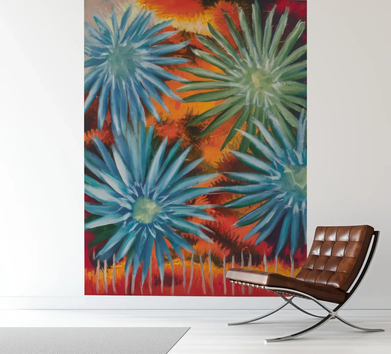 Explosieve bloemsymfonie fotobehang van Verve Pigments