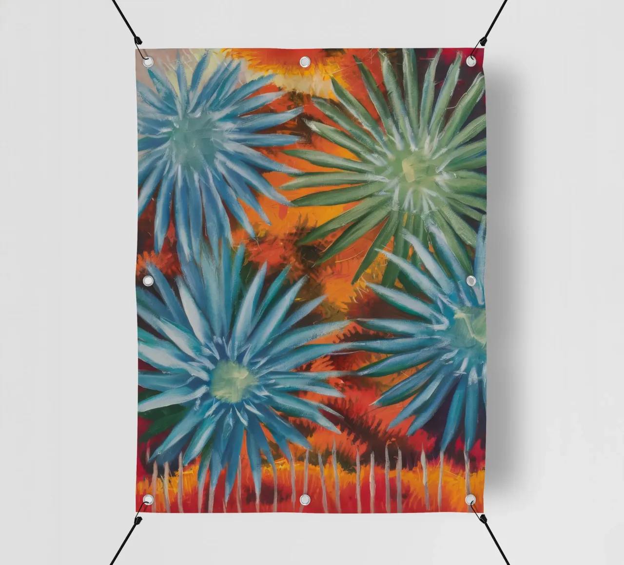 Explosieve bloemsymfonie pvc-zeil van Verve Pigments
