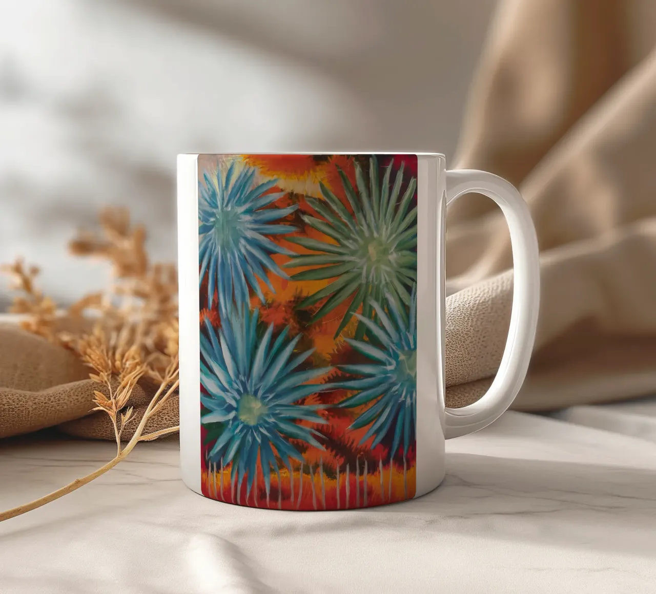 Explosieve bloemsymfonie keramische mok van Verve Pigments