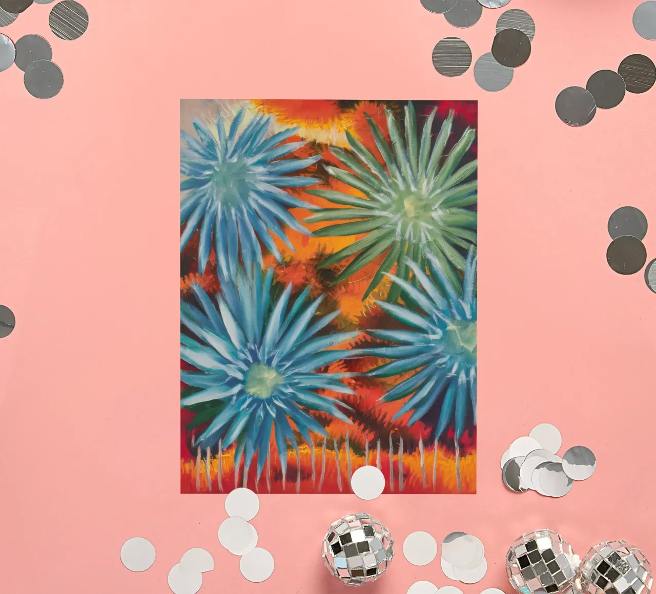 Explosieve bloemsymfonie sticker van Verve Pigments